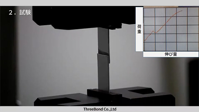 「【破壊試験】引張せん断接着強さ試験3TS-4100-01□」の動画を再生する